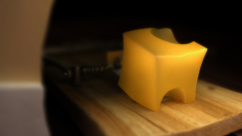 Cheese Mouse Trap 3D rendering
